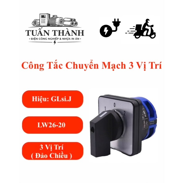 Công Tắc Chuyển Mạch 3 Vị Trí 20A LW26-20 2 Tầng / 3 Tầng / 4 Tầng LW26-20D202/2