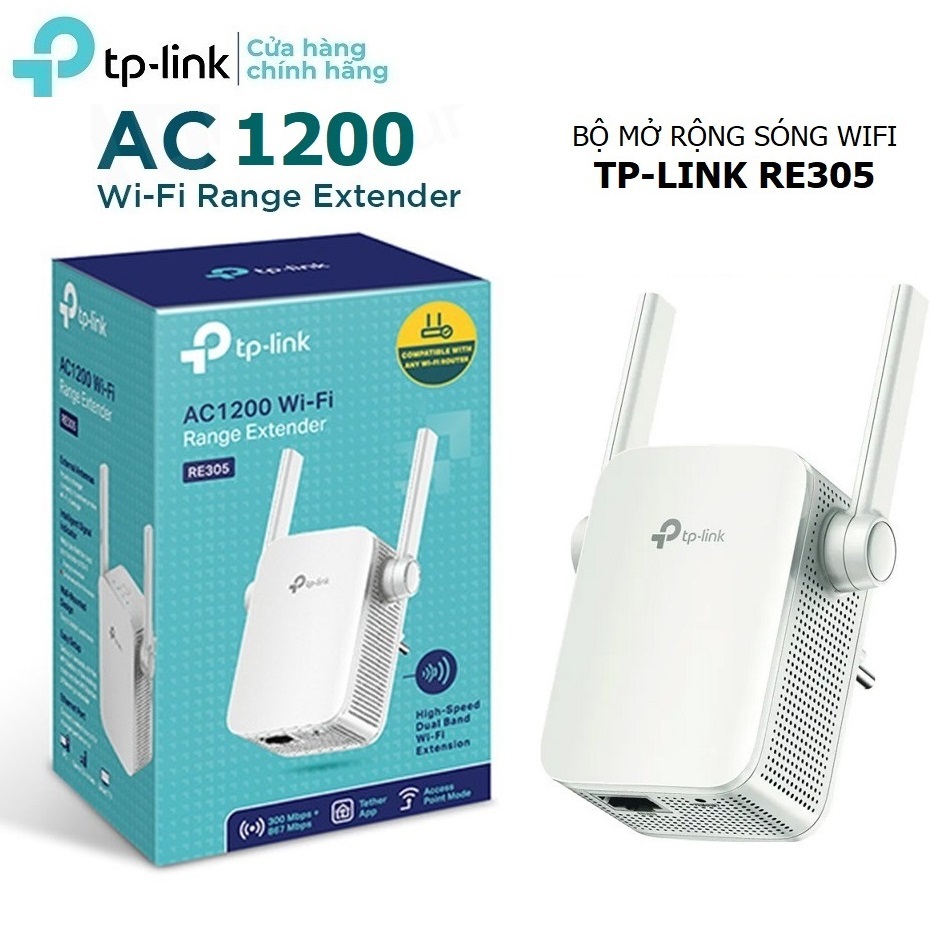 Bộ Kích Sóng WiFi TPLink RE305 Chuẩn AC 1200Mbps, Bộ Mở Rộng Sóng WiFi TP-Link RE305 Chuẩn AC 1200Mb
