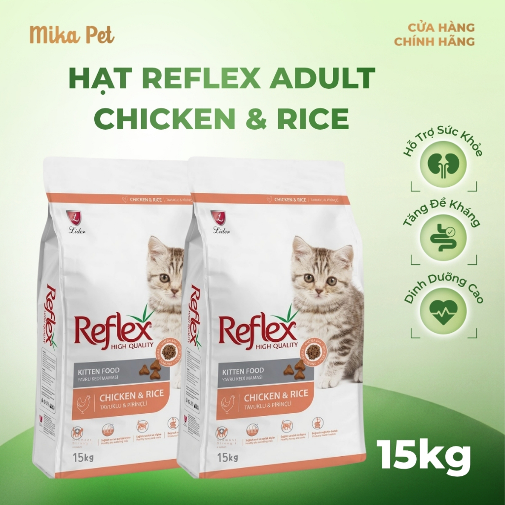[15KG] Hạt cho mèo lớn REFLEX ADULT Chicken & Rice 15KG-Petshop MewMew