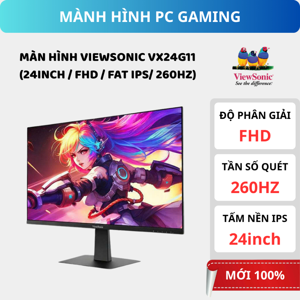 Màn Hình Gaming ViewSonic VX24G11 – 23.8" – 260Hz – IPS
