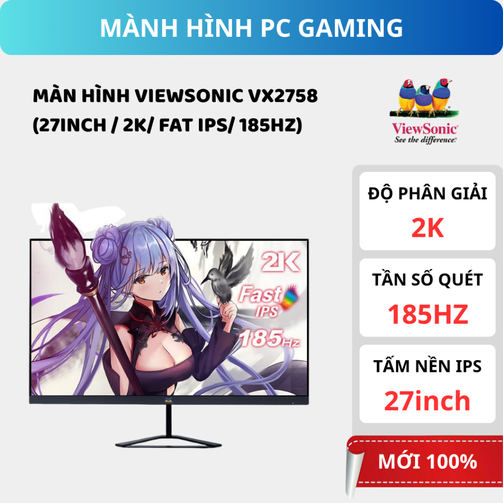 Màn Hình ViewSonic VX2758 – 27" – 2K – 185Hz – Fast IPS