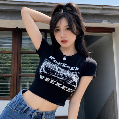 Áo Croptop nữ NA02 in hình chất liệu thun cotton mềm mịn Loza CR8551