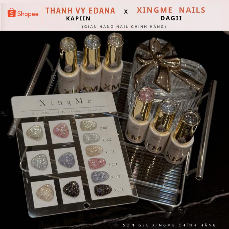 Sơn nhũ khổng tước kim sa lẻ 6 chai XINGME