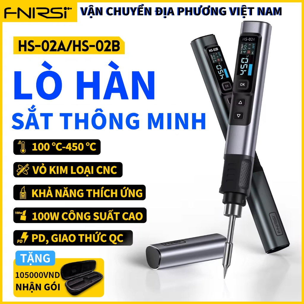 Shipment from Vietnam]FNIRSI HS-02 Adjustable Temperature Tool DC 20V 100-450℃ Precision Repair Stat