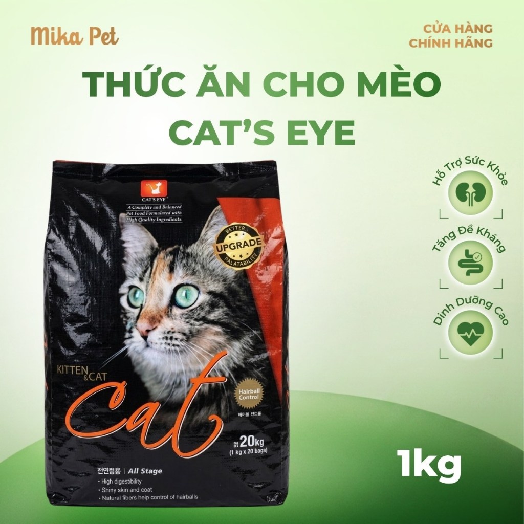 (Cat eye 1kg) Thức ăn mèo cat's eye đóng gói 1kg nguyên seal-Mew Mew