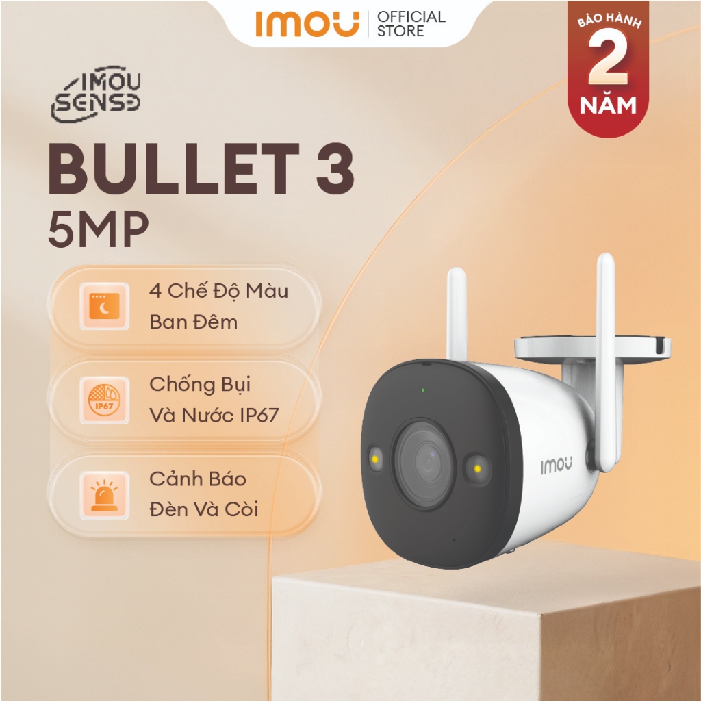 Camera Wifi ngoài trời Imou Bullet 3 I 3MP/5MP I IPC-S3EP-3M0WE I Chống nước IP67 I Còi hú | BigBuy360 - bigbuy360.vn