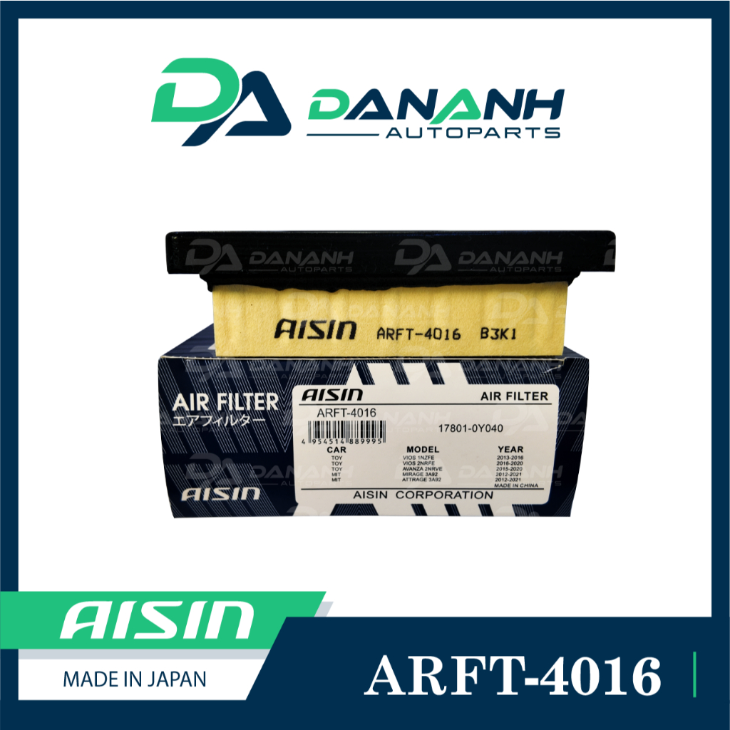 [CHÍNH HÃNG] AISIN ARFT-4016 Lọc gió động cơ AISIN Vios 13-20, Avanza 15-20