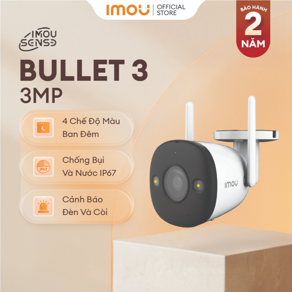 Camera Wifi ngoài trời Imou Bullet 3 I 3MP/5MP I IPC-S3EP-3M0WE I Chống nước IP67 I Còi hú | BigBuy360 - bigbuy360.vn