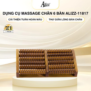 Bàn Lăn Massage Chân Bằng Gỗ 6 Hàng Dụng Cụ Lăn Chân Gỗ Giảm Đau Nhứt Tăng Lưu Thông Máu ALIZZ 11817
