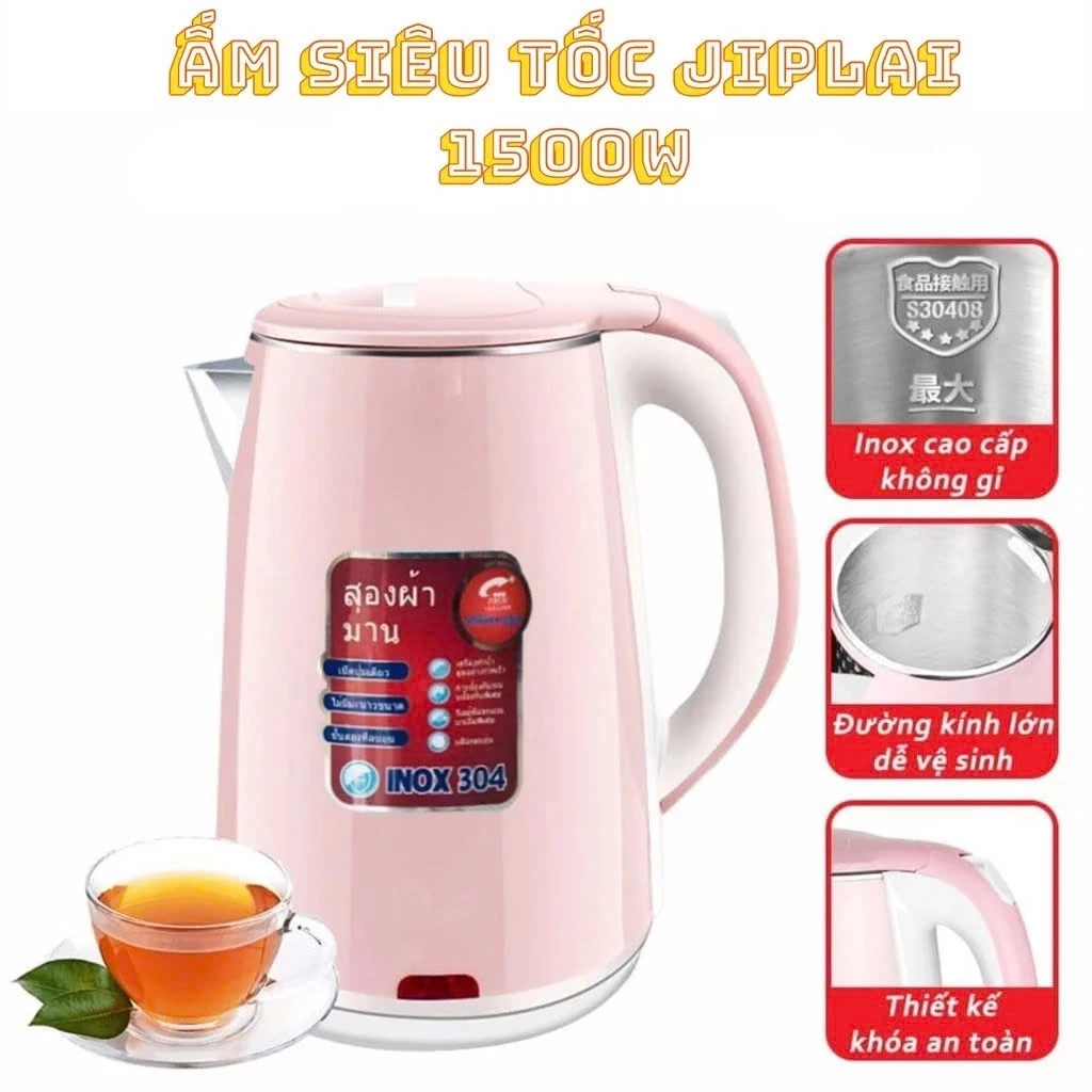 Ấm Siêu Tốc 2 Lớp JipLai Thái Lan 2.5L