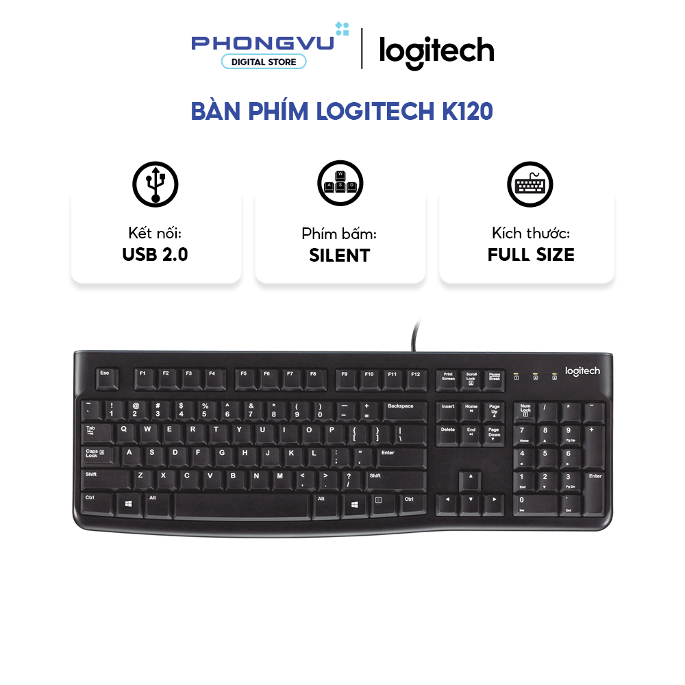 Bàn phím Logitech K120 - Bảo hành 36 tháng | BigBuy360 - bigbuy360.vn