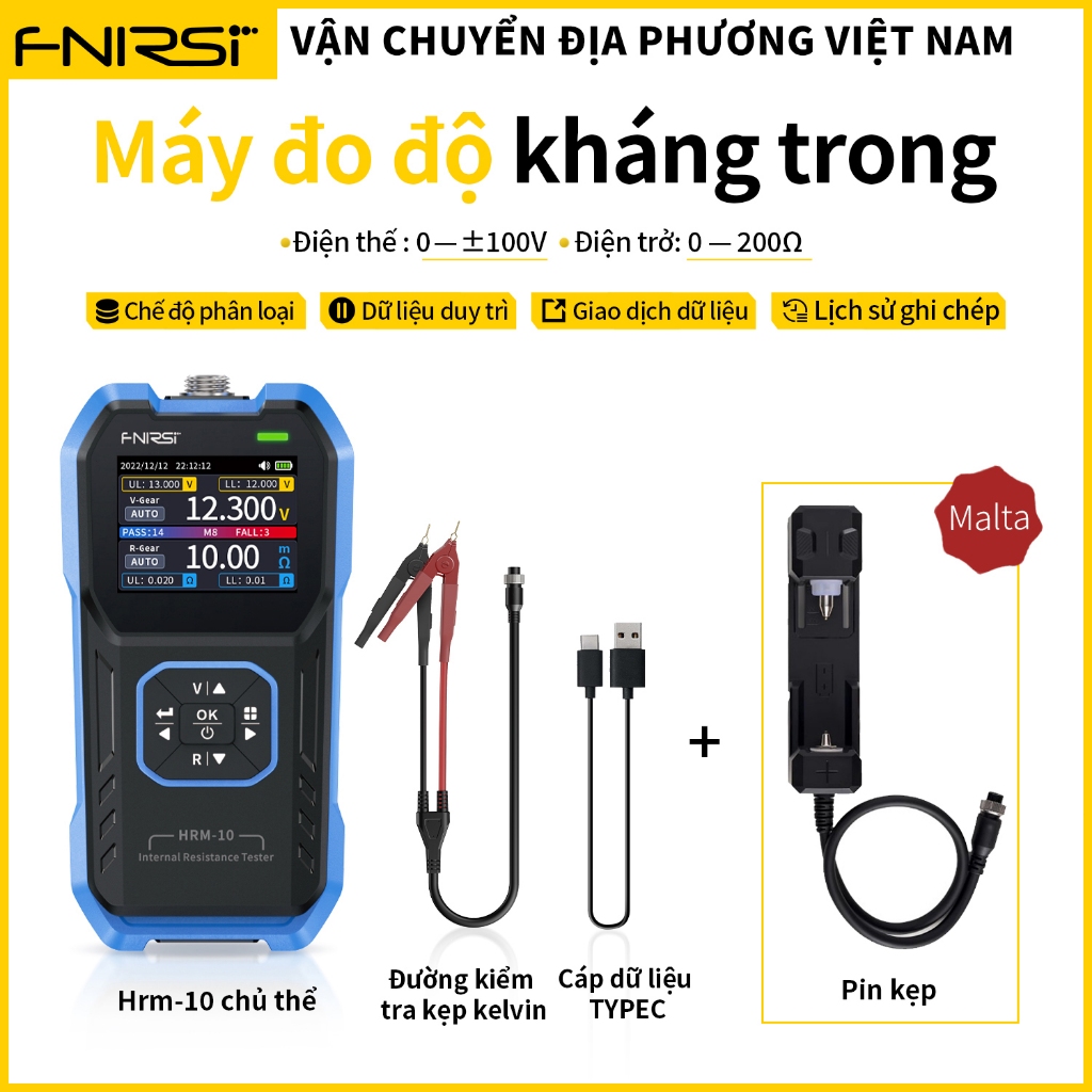 [Internal Resistance Tester + Battery Holder] FNIRSI Lithium Battery Internal Resistance Tester: Hig