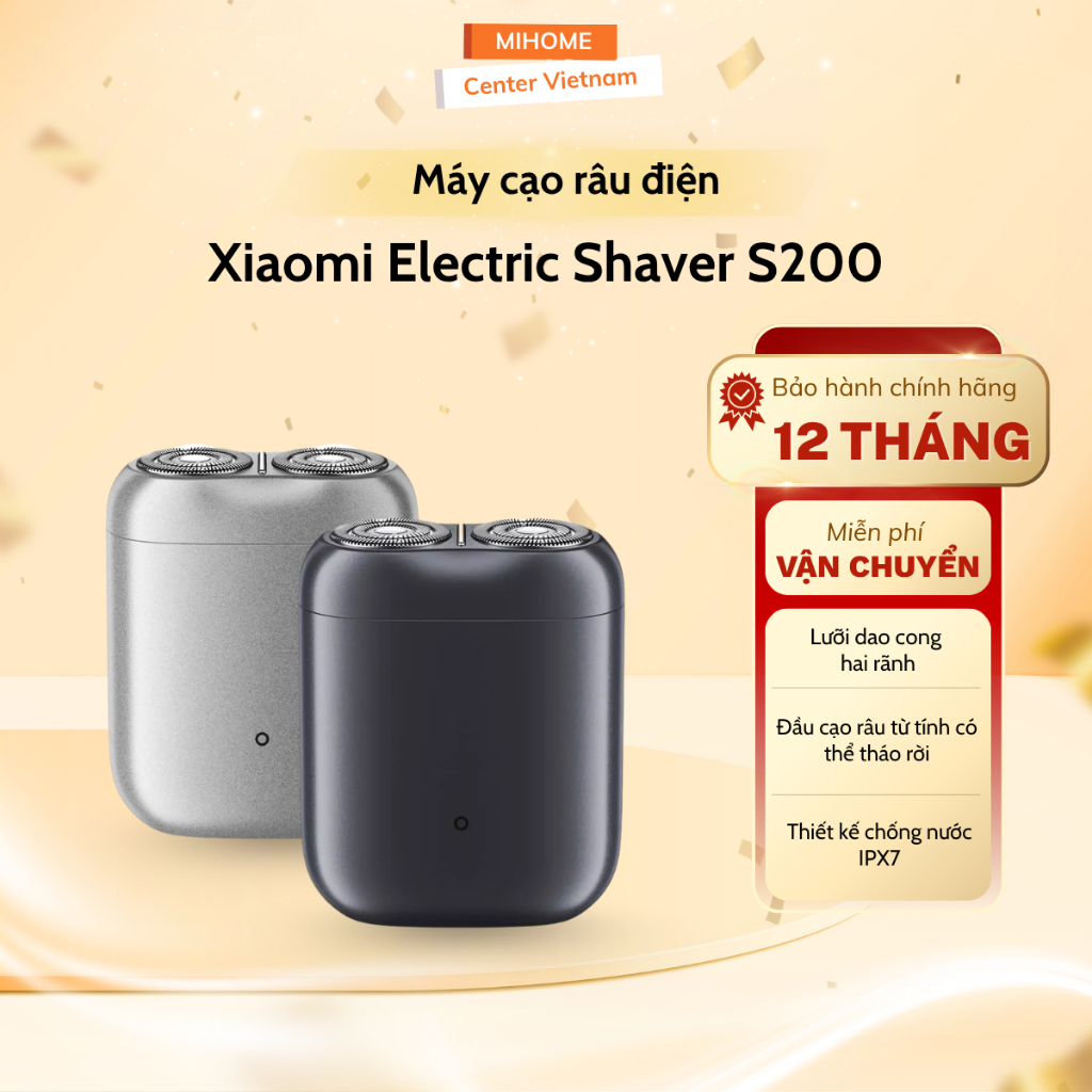 Máy cạo râu điện Xiaomi Electric Shaver S200 cạo khô và ướt - Bảo hành 12 Tháng