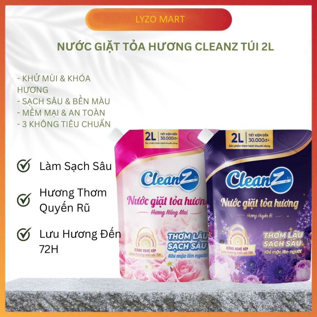 Nước Giặt Tỏa Hương Cao Cấp Cleanz (Lưu Hương 72H)
