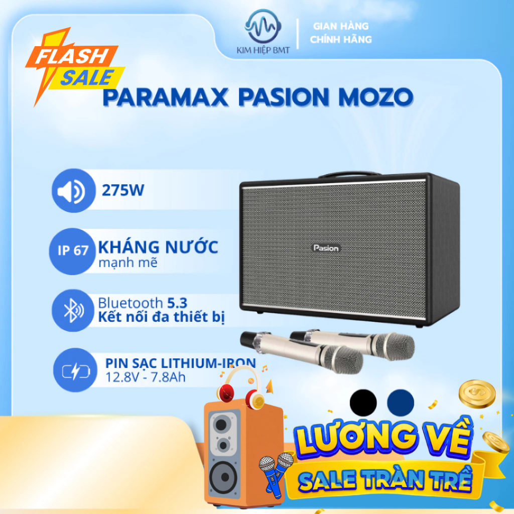 Paramax PASION Mozo Loa Karaoke Di Động Công Suất 275W RMS DSP kép Hàng Chính Hãng Giá Tốt Nhất Tại 