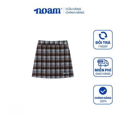 Váy Ngắn Dạ Caro Vintage NOAM Chocolate Plaid Mini Skirt – Màu Xanh Khói