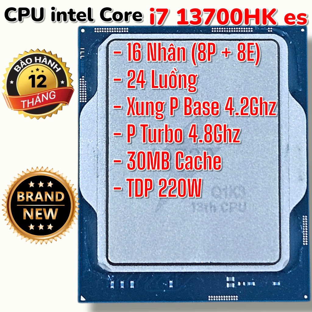 CPU intel Core i7 13700HX - Rẻ Nhất Sàn - ES2 - Mạnh Ngang i9 12900 - New Tray - BH 12Th
