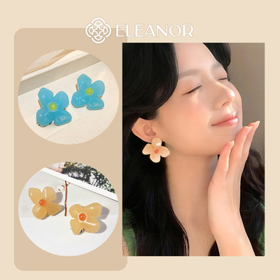 Bông tai nữ chuôi bạc 925 Eleanor Accessories hình bông hoa phụ kiện trang sức khuyên tai 9949