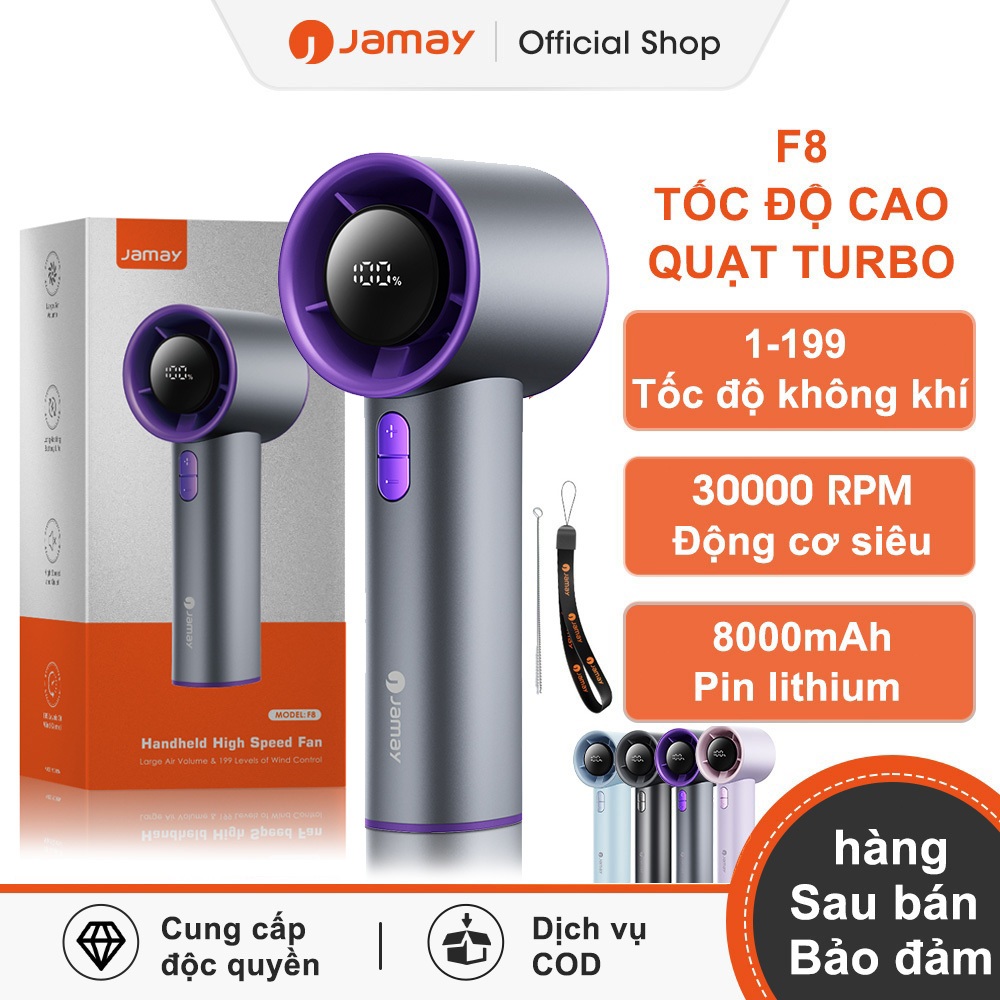 JAMAY  F8 Bảo hành 6 tháng Quạt mini 199 tốc độ gió có thể điều chỉnh màn hình kỹ thuật số cầm tay 8000mAh | BigBuy360 - bigbuy360.vn