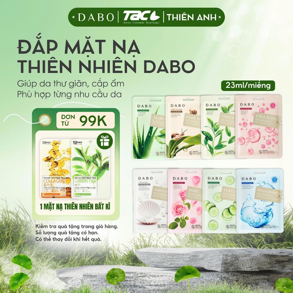 Mặt nạ giấy DABO First Solution Mask cấp ẩm sâu, dưỡng da 23ml