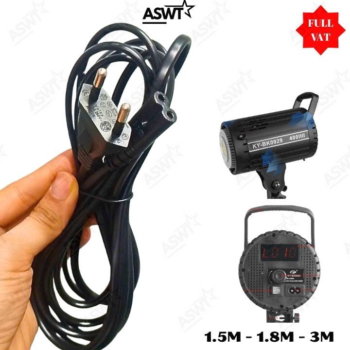 Dây nguồn cấp điện cho Đèn Studio BK0929 chuyên livestream, quay video chụp ảnh - lõi đồng - FULL VÁ