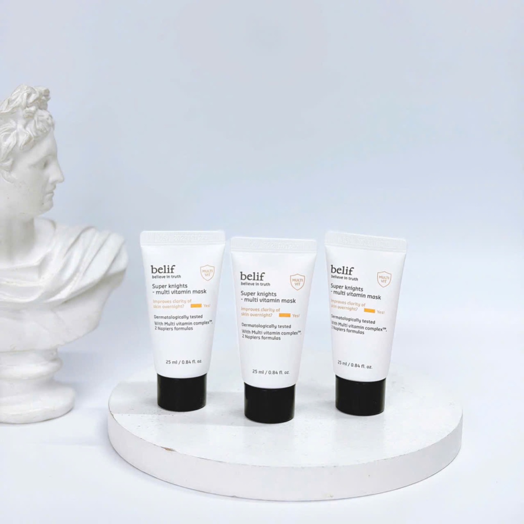 (MINI 25ml, K hộp, DATE 11/2028) Mặt Nạ Ngủ Dưỡng Sáng Da Dạng Tuýp Belif Super Knight Multi Vitamin