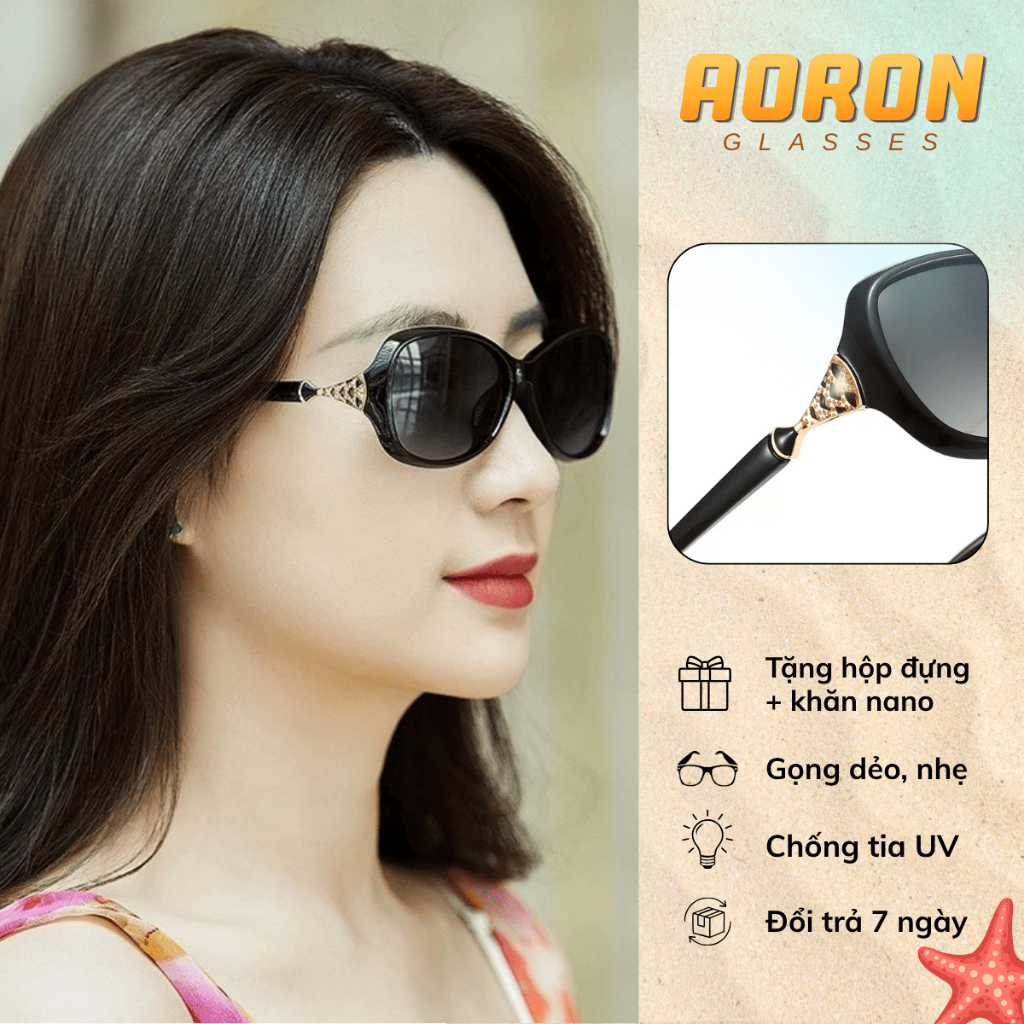 Kính Mát Nữ Phân Cực AORON Chống Tia Cực Tím Và Giảm Chói Bảo Vệ Mắt, Gọng Nhẹ Đàn Hồi AK230