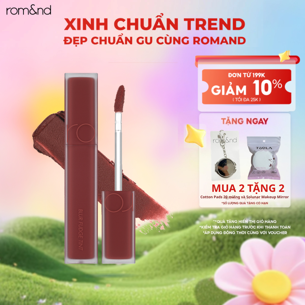 [Rom&nd] Son kem siêu lì, cho đôi môi mịn mượt Hàn Quốc Romand Blur Fudge Tint 5g