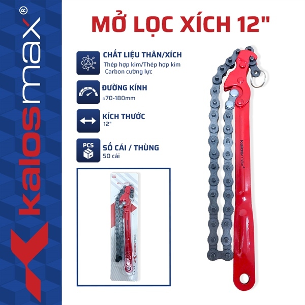 Mở lọc xích 9 inch - 12 inch Kalos Max