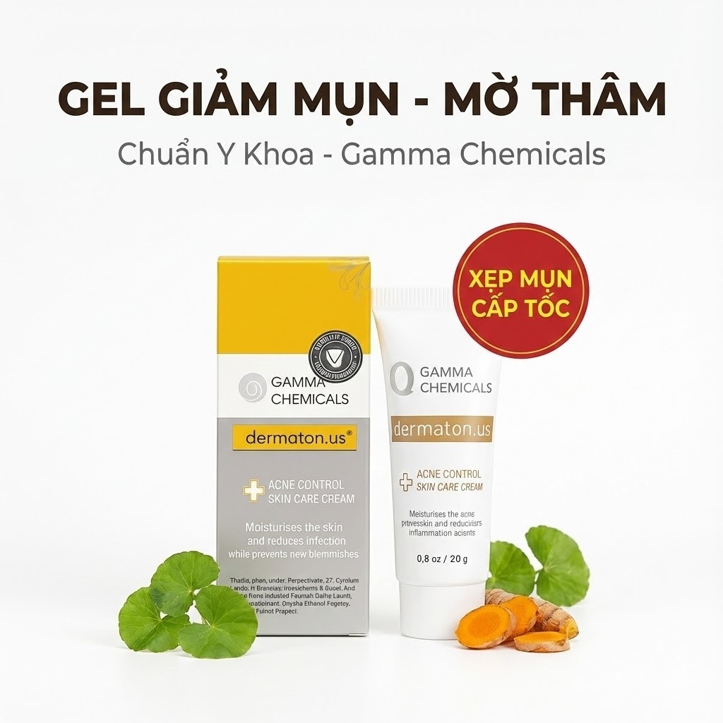 Kem ngừa mụn thâm Dermaton US Gamma Chemicals, giảm sẹo mụn trứng cá từ thảo dược