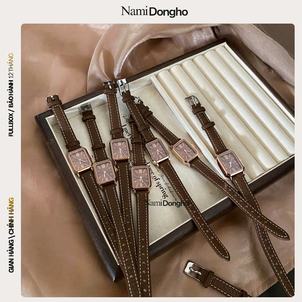 [ GEDI 6612 ] Đồng Hồ Nữ Dây Da Size Bé Mặt Vuông - Đồng Hồ GEDI Chính Hãng 22mm Chống Nước Bảo Hành