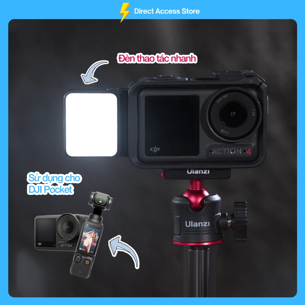 Đèn LED mini tích hợp pin 500mAh dành cho DJI Osmo Action 4/3 & Pocket 3 - Ulanzi LM18