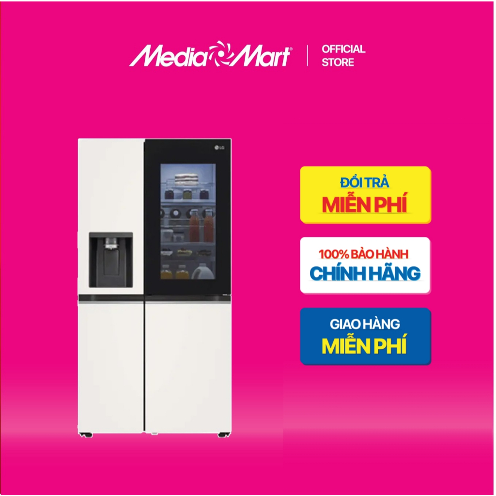 [ Mediamart Mall ] Tủ lạnh Side By Side LG Inverter 635 Lít GR-X257BG BH chính hãng,Ship 0đ