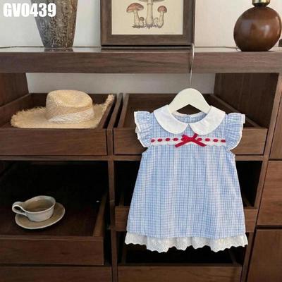 Váy Liền Thân Sát Nách Màu Xanh Cho Bé Gái 1 2 3 4 5 Tuổi MINTSCLOSET Quảng Châu - GV0419
