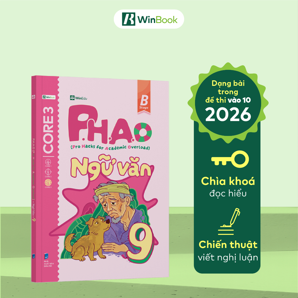 Sách Lý Thuyết P.H.A.O (Pro Hacks For Academic Overload) Ngữ Văn Lớp 9 Ôn Thi Vào Lớp 10 | WinBook