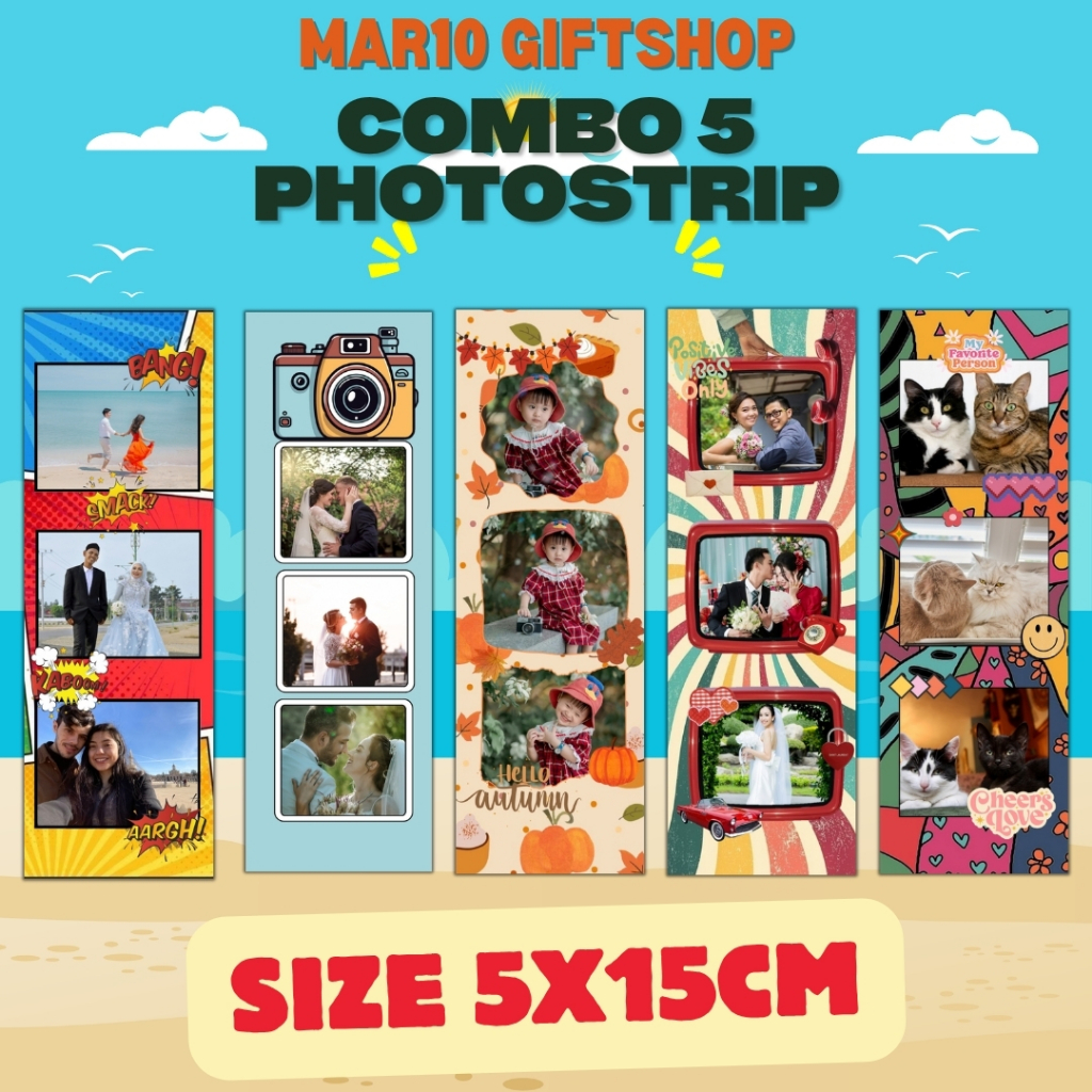[COMBO 5] In Photostrip 3 Ảnh Theo Yêu Cầu - Photo Strip Nam Châm Tặng Sleeve