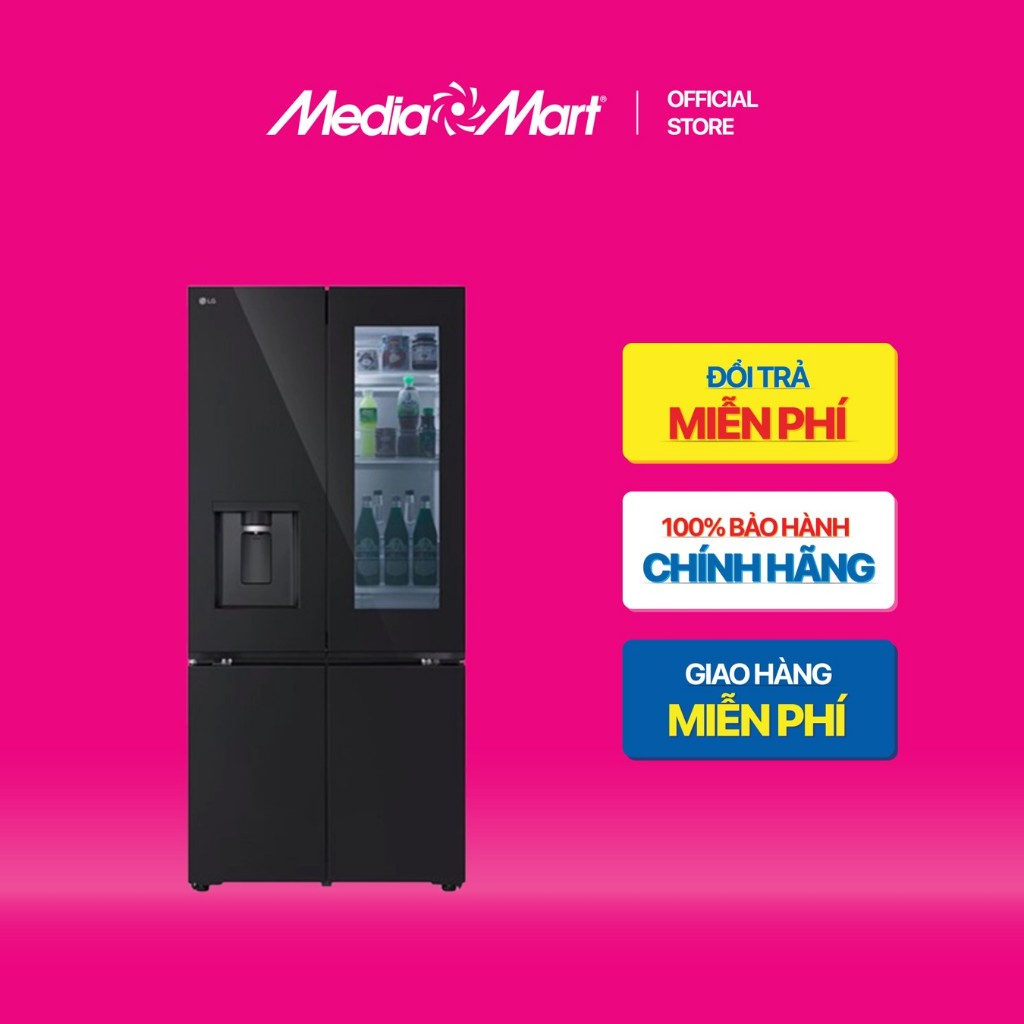 [ Mediamart Mall ] Tủ lạnh LG Inverter 612 Lít Multi Door InstaView LFD61BLGAI BH chính hãng,Ship 0đ