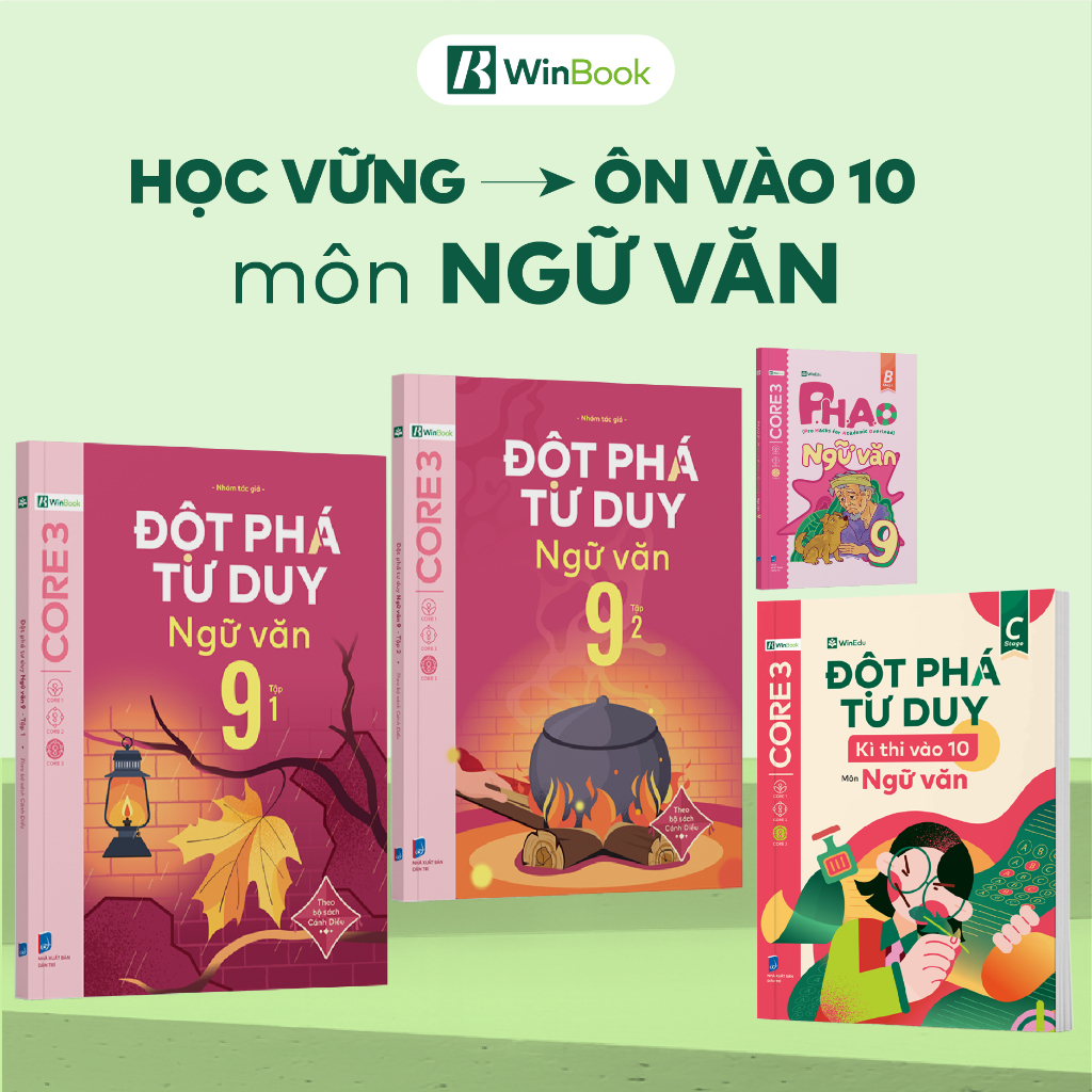 Bộ 4 Sách P.H.A.O Văn 9, Đột Phá Tư Duy Văn 9 (2 tập) Và Đột Phá Tư Duy Kì Thi Vào 10 Văn | WinBook