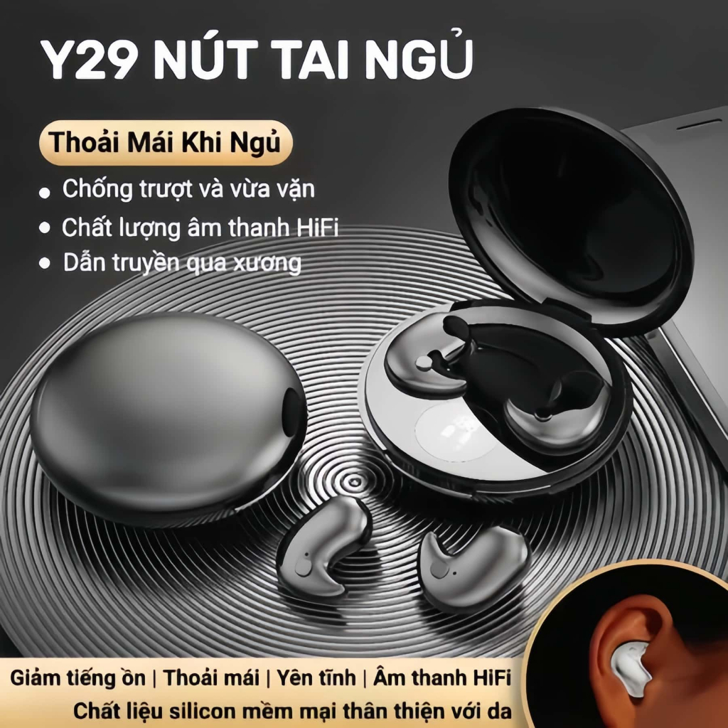 Tai nghe giảm tiếng ồn Y29 không dây Sleep Invisible Mini TWS Wireless Bluetooth Gaming Tai nghe X55