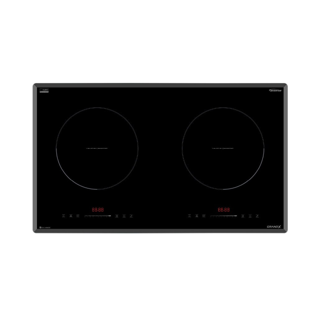 [TẶNG HÚT MÙI GX H70F75SB] Bếp Điện Từ 2 Vùng Nấu GX IH696SE, EURO Platinum, Tiết Kiệm 30% Điện Năng
