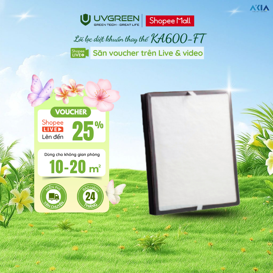 [Hỏa tốc] Lõi Lọc Cho Máy Lọc Không Khí UVGREEN KA600 | HEPA H13, Bộ Lọc 3 Lớp, Lọc Sạch Bụi Mịn