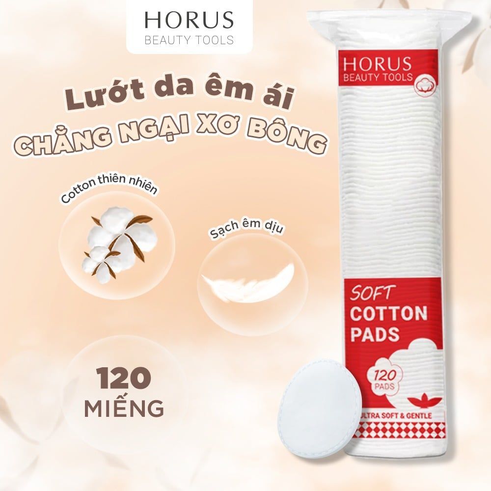 Bông Tẩy Trang Horus Soft Cotton Pads - 120 Miếng
