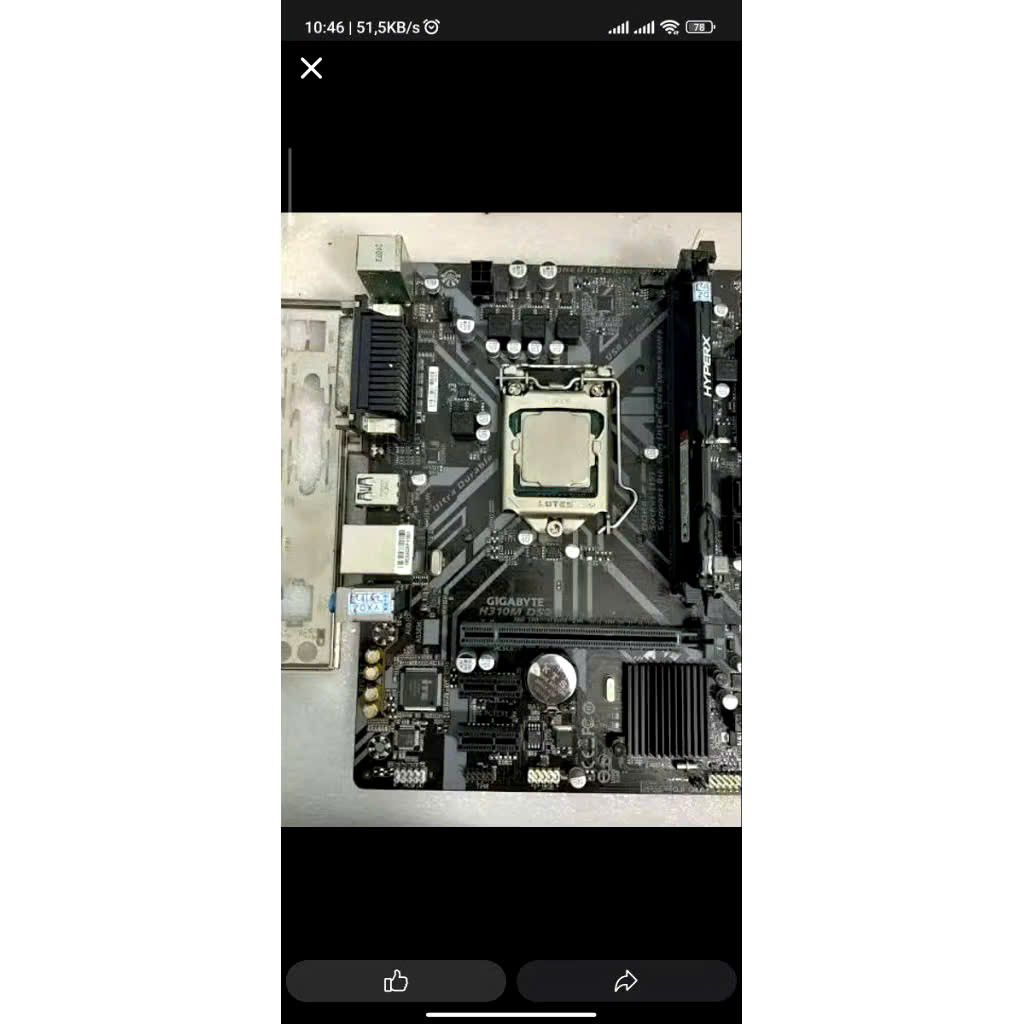 combo H310 Giga + i3 8100 ram 4g (hàng qua sd chưa sửa chữa)
