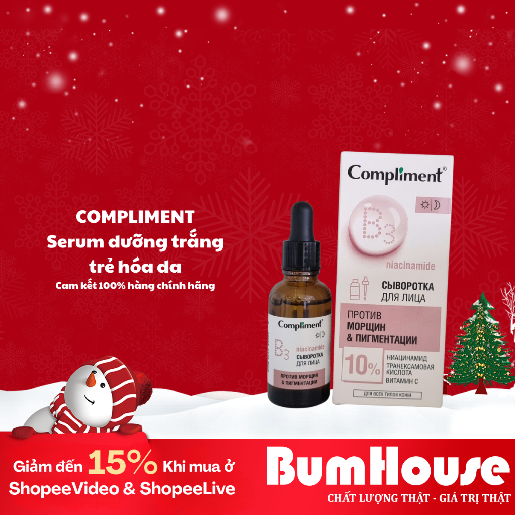 [HÀNG CTY] Serum Tinh chất Dưỡng Da Compliment B3 Anti-wrinkle Đều Màu, Kiềm Dầu, Dưỡng Ẩm, Trắng Sá