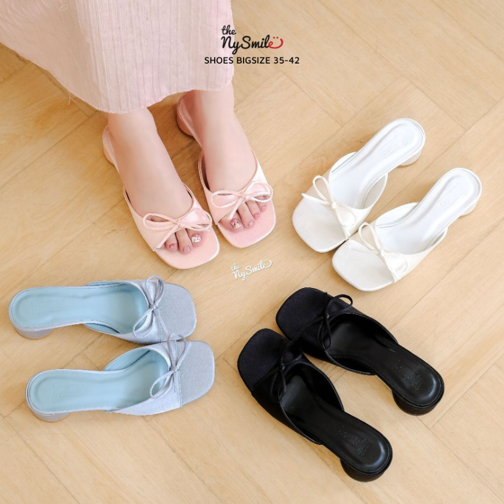 Giày nữ bigsize (35-42) Dép guốc cao 3p mang đi làm đi tiệc - The Nysmile - DIKI