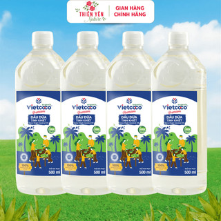 [ Combo 4 Dầu dừa organic Vietcoco ] Dầu dừa ép lạnh hữu cơ nguyên chất làm salad làm bánh súc miệng