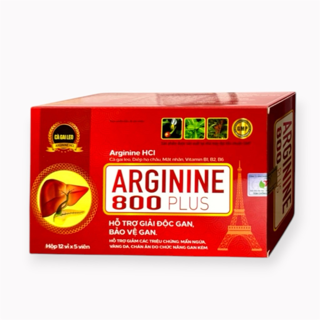 Viên Hỗ Trợ Chức Năng Gan mẫn ngứa, vàng da, chán ăn Arginine 800 Plus hộp 60v