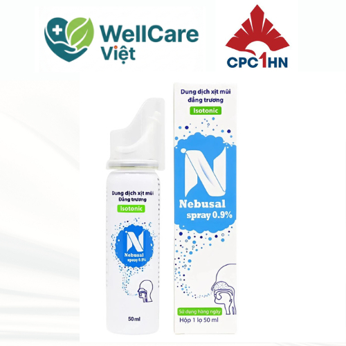 Xịt Mũi Nebusal 0.9% vệ sinh mũi hàng ngày, phòng ngừa nghẹt mũi, sổ mũi 50ml CPC1 Hà Nội
