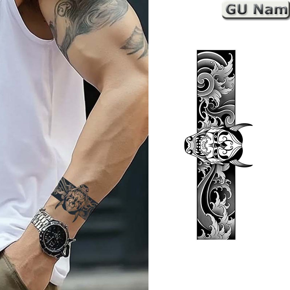 Hình xăm vòng tay quỷ Hanya HL-019, hình xăm dán 15 ngày chống nước nhật cổ bền đẹp như thật