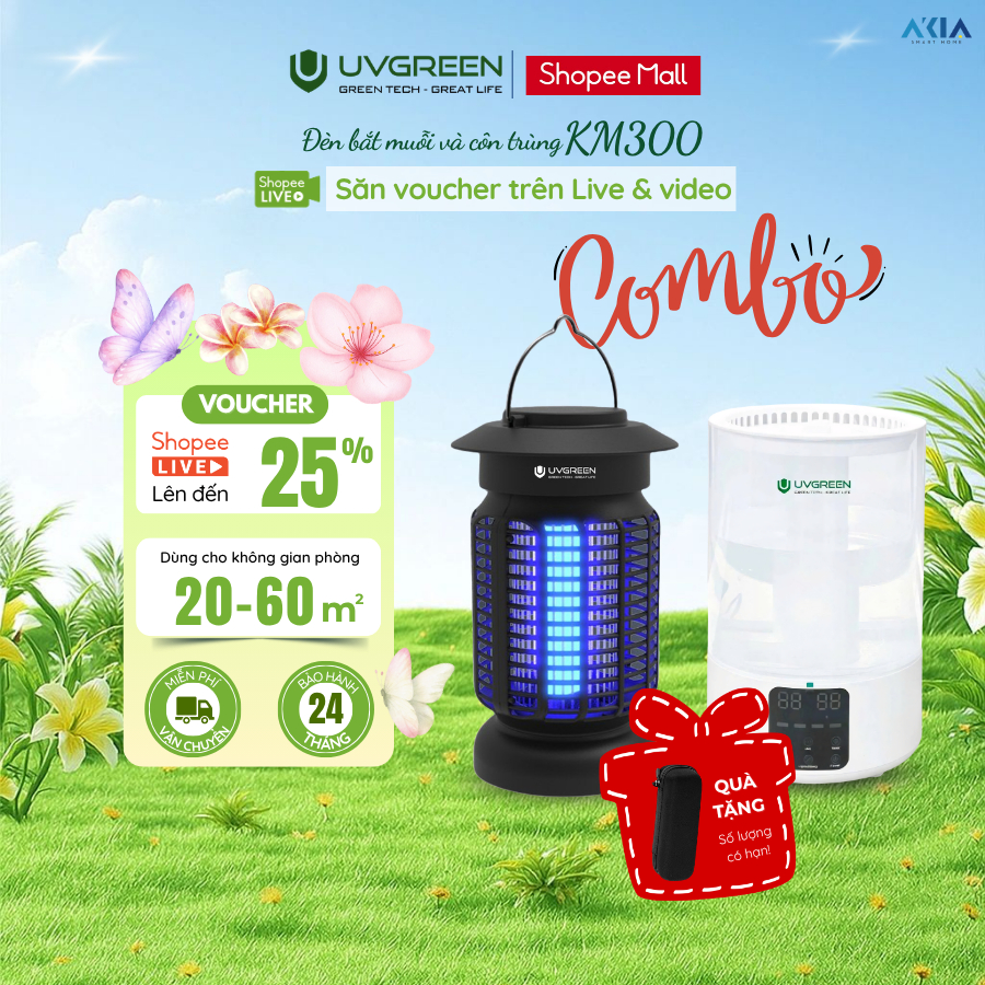 [CHÍNH HÃNG] Combo Máy phun sương tạo ẩm KH200 & Máy bắt muỗi thông minh KM300 | Công nghệ UV, Sạch 